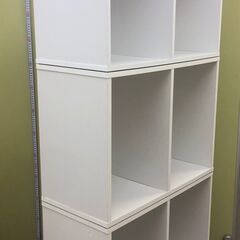 カラーボックス　２段×３個＋キャスター付き　白の画像