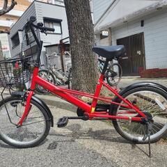 『ＳＡＬＥ　３０％』　ミニベロ自転車　２０インチ　カゴ　付き　赤...