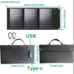 ジャンク品 3,000円→500円【080】新品 ポータブル折りたたみ式ソーラーパネル 5.2V 40Wの画像