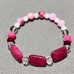天然石ブレスレットピンク