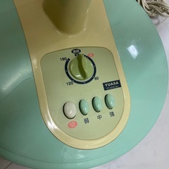 YUASA 扇風機 ミントグリーン　ジャンク品(首が折れ曲がる) ※動きますの画像