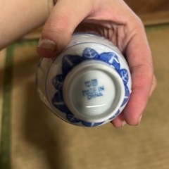 青い模様の中国茶器 5個セットの画像