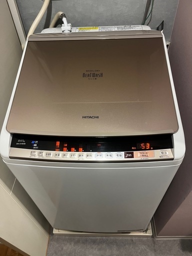 [美品]洗濯機 乾燥機 日立 HITACHI BW-DV80B-W ビートウォッシュ 8kg 2018年製