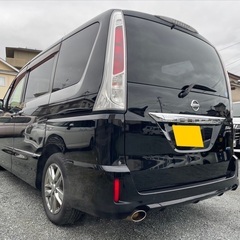 フリップダウンモニター付き☆低走行 9万キロ台☆月々1.2万円〜分割払い可❗️車検2年付き！大人気☆日産 セレナ☆8人乗り☆Bluetooth対応SDナビ付き☆走行中DVD見れます☆ETC☆便利なバックカメラ☆ドラレコ付きのフル装備☆両側電動スライドドア☆クルーズコントロール搭載☆ウィンカーミラー☆フル装備☆社外アルミ☆車内広々三列シート‼️の画像