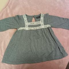 グレー　長袖チュニックシャツ　90cm