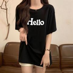HELLOロゴ 半袖Tシャツ ブラック Sサイズ ハロー レディ...