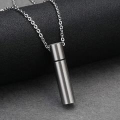 ステンレス ネックレス ロケットペンダント カプセルペンダント ...