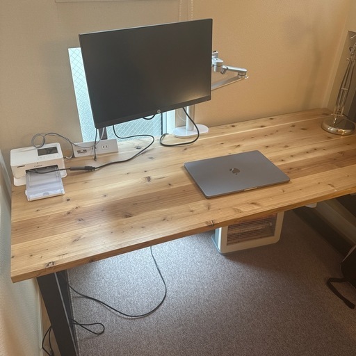 PCデスク　作業デスク　杉無垢板　テーブル　