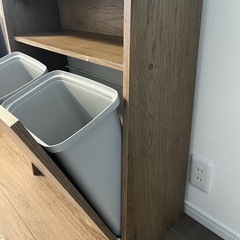 ウッド風 棚付きゴミ箱 の画像