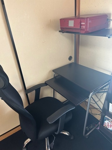 PCデスク　イス　プリンターセット