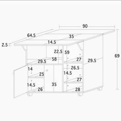 両バタワゴン キッチンカウンターの画像