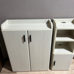 ［カウンター下収納＋ルーター収納棚］転倒防止金具あり・使用1年以内の画像
