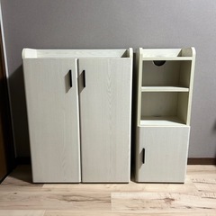 ［カウンター下収納＋ルーター収納棚］転倒防止金具あり・使用1年以内の画像