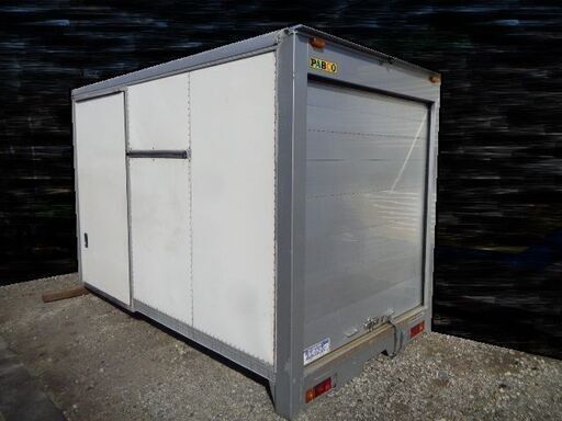 トラックコンテナ 箱 3230x1870x2230 シャッター仕様 横扉付 アルミバン 冷凍冷蔵 倉庫 物置 ガレージ 愛媛より