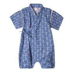ベビー 甚平 ロンパース 70 80 男の子 キッズ 和服 浴衣 兄弟 お揃い ペアルック 七夕 お祭り 納涼会 夕涼み会 幼稚園 保育園 イベント パジャマ ルームウェア 部屋着 寝巻きの画像