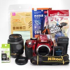 ⭐️届いてすぐ使える⭐️Nikon D5200⭐️動画撮影・スマホ転送OK⭐️レッド⭐️の画像