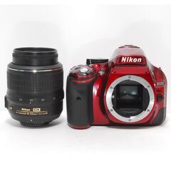 ⭐️届いてすぐ使える⭐️Nikon D5200⭐️動画撮影・スマホ転送OK⭐️レッド⭐️の画像