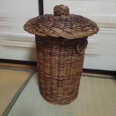 mラタン細工 洗濯かご ゴミ箱