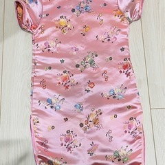 女の子用 チャイナドレス ピンク 花柄　120の画像