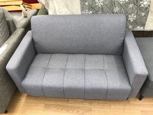 ★ジモティ割あり★  2人掛けソファ グレー H70×W114×D60 クリーニング済み KJ8645