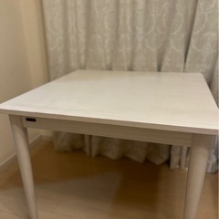 ダイニングテーブル 80㎝幅 正方形 木製 天然木 白
