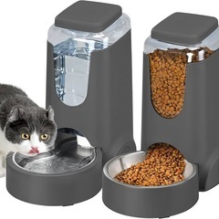 新品未使用【自動給餌器】犬猫ペット 餌やりフィーダーウォーターデ...