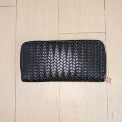 レディースレザー編込みデザイン長財布