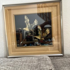 螺鈿細工 鶴 額縁の画像
