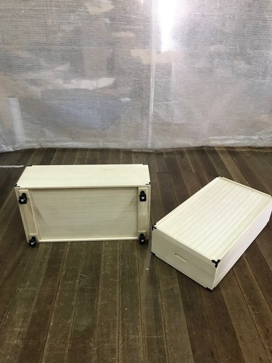 新品未使用品　2段タイプ　桐材　収納ボックス　これからの時期オススメ　キャスター付き