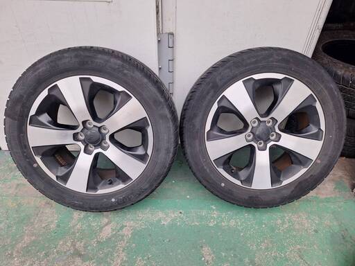 中古スバル純正タイヤホイールセット2本セット　グッドイヤー225/55R17