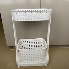 ランドリーバスケット2段