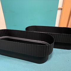 H&M HOME　メタルプランター オーバルシェイプ　ブラック
