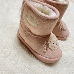♡futafuta♡ウサギ刺繍 ピンクブーツ 13.0cmの画像