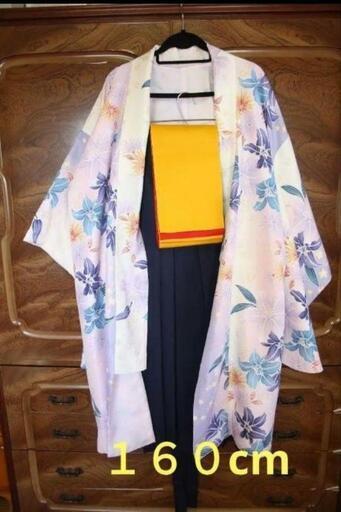 小学校卒業式　美品！薄紫花柄袴セット
