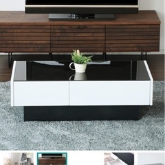 センターテーブル　ローテーブル　ガラステーブル　コーヒーテーブルの画像