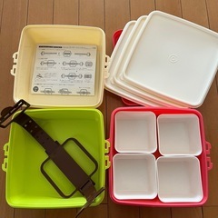 美品！3段お弁当箱　ピクニック　運動会　花見　　T-WORLD  ピクニックケース　桜　子供　小学生　遠足の画像