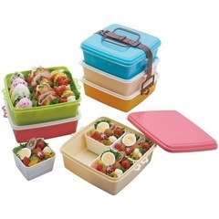 美品！3段お弁当箱　ピクニック　運動会　花見　　T-WORLD  ピクニックケース　桜　子供　小学生　遠足の画像