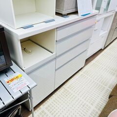 【訳アリ特価品】レンジボード キッチン収納 ホワイト 