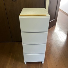 洋服収納棚　衣装ケース　タンス　4段　ライトグレー