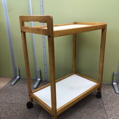 【商談中】木製２段ワゴン キャスター付きの画像