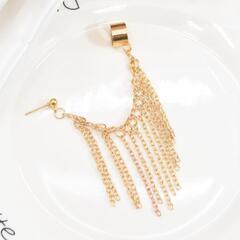 【新品未使用】イヤーカフピアス ゴールド 揺れる ロングチェーン ベリーダンス 衣装の画像