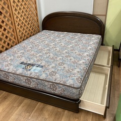 ⭐今月の目玉商品！早い者勝ち価格！⭐S779 ⭐ アイシン精機 TOYOTA ワイドダブルベッド 引き出し付 幅155cm USED 綺麗の画像