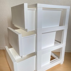 ニトリ 衣装ケース工具不要で組み立て簡単ワイドチェスト デコニーCV2(3段 ホワイト)の画像