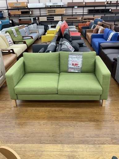 KC-8【新入荷　リサイクル品】IKEA カルルスタード　2シーターソファ　グリーン