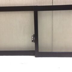 ☆546☆三協立山アルミ　三協アルミ　窓枠　サッシ　引き違い窓　アルミサッシ　窓タイプ　ブラウン　曇りガラス　クロス面格子　セットの画像