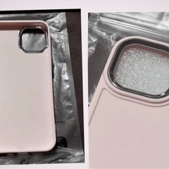 新品 iPhone 14用ソフトケース ガード 淡いピンク系 耐衝撃キズ防止 ★ 冬用マスク付きの画像