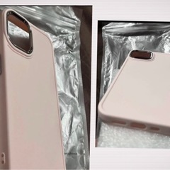 新品 iPhone 14用ソフトケース ガード 淡いピンク系 耐...