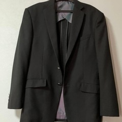 【美品】ジョンピアース　黒 ビジネス　メンズ　薄手　ジャケット 2ボタン　スーツの画像