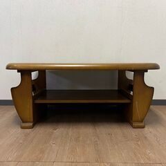 木製 収納付き ローテーブル センター リビング 長方形 アンティークの画像