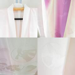 振袖 正絹 紫色xピンク色 金コマ 桜に手毬紋様 襦袢付き 袷 広衿 成人式 卒業式 舞台衣装 フォーマル 仕立上り 着物 身丈158cm 【キモノオフ野々市若松店】の画像
